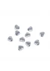 Gümüş Kaplama Oval Kalp (10 Adet) 7 Mm