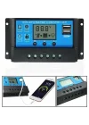 Güneş Paneli Solar Akü Şarj Kontrol Cihazı 12V 24V 30 Amper