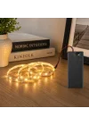Günışığı Renk Pil Ile Çalışan Şerit Led 2 Metre Pilli Şerit Led (PİL DAHİL)