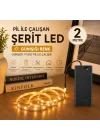 Günışığı Renk Pil Ile Çalışan Şerit Led 2 Metre Pilli Şerit Led (PİL DAHİL)