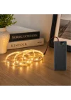 Günışığı Renk Pil Ile Çalışan Şerit Led 2 Metre Pilli Şerit Led (PİL DAHİL)