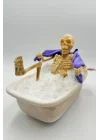 Halloween Cadılar Bayramı Duş Alan Küvetli İskelet