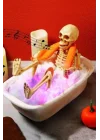 Halloween Cadılar Bayramı Duş Alan Küvetli İskelet