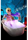 Halloween Cadılar Bayramı Duş Alan Küvetli İskelet