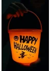 Halloween Işıklı Gövdeli Şeker Kovası Bal Kabağı Turuncu