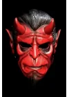 Halloween Maske Hellboy Kırmızı Boynozlu