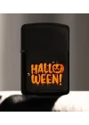 Halloween Tasarımlı Renkli Baskılı Siyah Benzinli Metal Çakmak