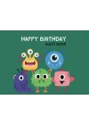 Happy Birthday Guest Book: Monster Theme Keepsake Diary for Writing Well-Wishes