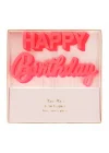Happy Birthday Pembe Akrilik Pasta Süsü