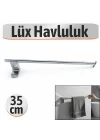 Havluluk Krom 35 Cm Vidalı Duvara Monte Paslanmaz Duvar Tipi Mutfak Banyo Havlu Aparatı