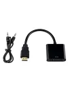 HDMI TO VGA DÖNÜŞTÜRÜCÜ + SES KABLOSU SİYAH