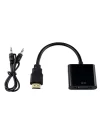 HDMI TO VGA DÖNÜŞTÜRÜCÜ + SES KABLOSU SİYAH