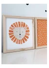 Hediyenikap Çocuk Odası Aslan Temalı Çerçeveli Set Tek Ebat hdynkpkpy-00053