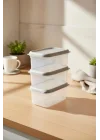 Hide Plus 3Lü Saklama Kabı Beyaz (3X1000 Ml)