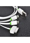 High Speed 3 in 1 Lightning Micro Type-C Usb Kablo Beyaz
