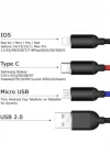 Hızlı Şarj ve Data Aktarım Kablosu, 60W - 3A USB A, Type C (Usb c), Micro USB, Lightning Uyumlu 3 ü 1 Arada Çoklu Kablo