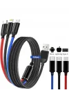 Hızlı Şarj ve Data Aktarım Kablosu, 60W - 3A USB A, Type C (Usb c), Micro USB, Lightning Uyumlu 3 ü 1 Arada Çoklu Kablo