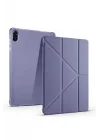 Honor ile uyumlu Pad X8A Kılıf Tri Folding Kalem Bölmeli Standlı Kılıf - Mor