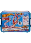 Hot Wheels Track Builder Alev Temalı Akrobasi Seti ve 1 adet araba, birleştirilebilir oyuncak saklama kutusunda 16 adet pist oluşturma ve akrobasi parçası, HMC04