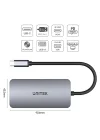 Hub USB-C MST Triple Ekran, 2 x HDMI + VGA, 1 x USB-A Port ve USB-C Power Delivery 100W │ USB 3.1 5 Gbps, 4K@30Hz, 2K@60Hz, Alüminyum, SuperSpeed