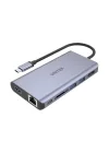 Hub USB-C MST Triple Ekran, 2 x HDMI + VGA, 1 x USB-A Port ve USB-C Power Delivery 100W │ USB 3.1 5 Gbps, 4K@30Hz, 2K@60Hz, Alüminyum, SuperSpeed
