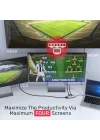Hub USB-C MST Triple Ekran, 2 x HDMI + VGA, 1 x USB-A Port ve USB-C Power Delivery 100W │ USB 3.1 5 Gbps, 4K@30Hz, 2K@60Hz, Alüminyum, SuperSpeed