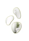 Hubba Pebble Duvar Montaj Aynaları, 3lü Set, Pirinç