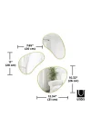 Hubba Pebble Duvar Montaj Aynaları, 3lü Set, Pirinç