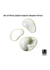 Hubba Pebble Duvar Montaj Aynaları, 3lü Set, Pirinç
