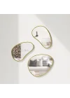Hubba Pebble Duvar Montaj Aynaları, 3lü Set, Pirinç