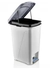 İç Kovalı Slim Pedallı Modern Çöp Kovası, Paslanmaz Çelik Görünümlü, 40 Litre