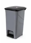 İç Kovalı Slim Pedallı Modern Çöp Kovası, Paslanmaz Çelik Görünümlü, 40 Litre