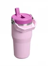 IceFlow Flip Straw Tumbler Pipetli Termos Bardak, Kiraz Çiçeği (Cherry Blossom), 0.60 Litre