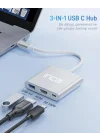 Inca ITPC-04TXT Type-C Hub, 4K 30Hz HDMI, USB 3.0, 100W PD, Alüminyum Kasa