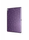 iPad ile Uyumlu 10.2 (8 Nesil) Simli Parlak Görünümlü Tablet Koton Kılıf - Derin Mor