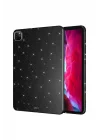 iPad Pro 11 2018 Simli Parlak Görünümlü ile Uyumlu SBT Tablet Koton Kılıf-Siyah - Beyaz 1