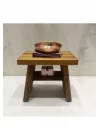 Iroko Ahşap Banyo Taburesi Oturak Step Tool (L)