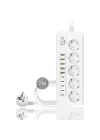 Isıya Dayanıklı Power Tuşlu 5li Grup Priz 5xusb 5x Type-c Çıkışlı Priz 2 Mt Kablolu