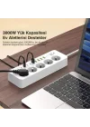 Isıya Dayanıklı Power Tuşlu 5li Grup Priz 5xusb 5x Type-c Çıkışlı Priz 4 Mt Kablolu