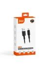 Juo 12W 2.4A USB-A to Lightning iPhone iPad ile Uyumlu Silikon Hızlı Şarj ve Data Kablosu Siyah 2 Metre