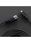 Juo 12W 2.4A USB-A to Lightning iPhone iPad ile Uyumlu Silikon Hızlı Şarj ve Data Kablosu Siyah 2 Metre