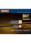K01E Type-C To Display Port Dp 4K Hd 60Hz Görüntü Aktarım Kablosu