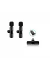 K9-D2 TYPE-C Lightning Dönüştürücülü Wireless Kablosuz Çiftli Yaka Mikrofonu