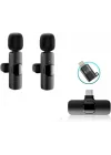 K9-D2 TYPE-C Lightning Dönüştürücülü Wireless Kablosuz Çiftli Yaka Mikrofonu