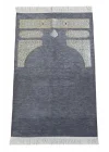 Kabe Desenli Örgü Püsküllü Şönil Seccade Gri