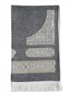 Kabe Desenli Örgü Püsküllü Şönil Seccade Gri
