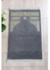 Kabe Desenli Örgü Püsküllü Şönil Seccade Gri