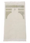 Kabe Desenli Örgü Püsküllü Şönil Seccade Krem