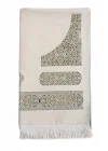 Kabe Desenli Örgü Püsküllü Şönil Seccade Krem