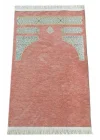 Kabe Desenli Örgü Püsküllü Şönil Seccade Pembe